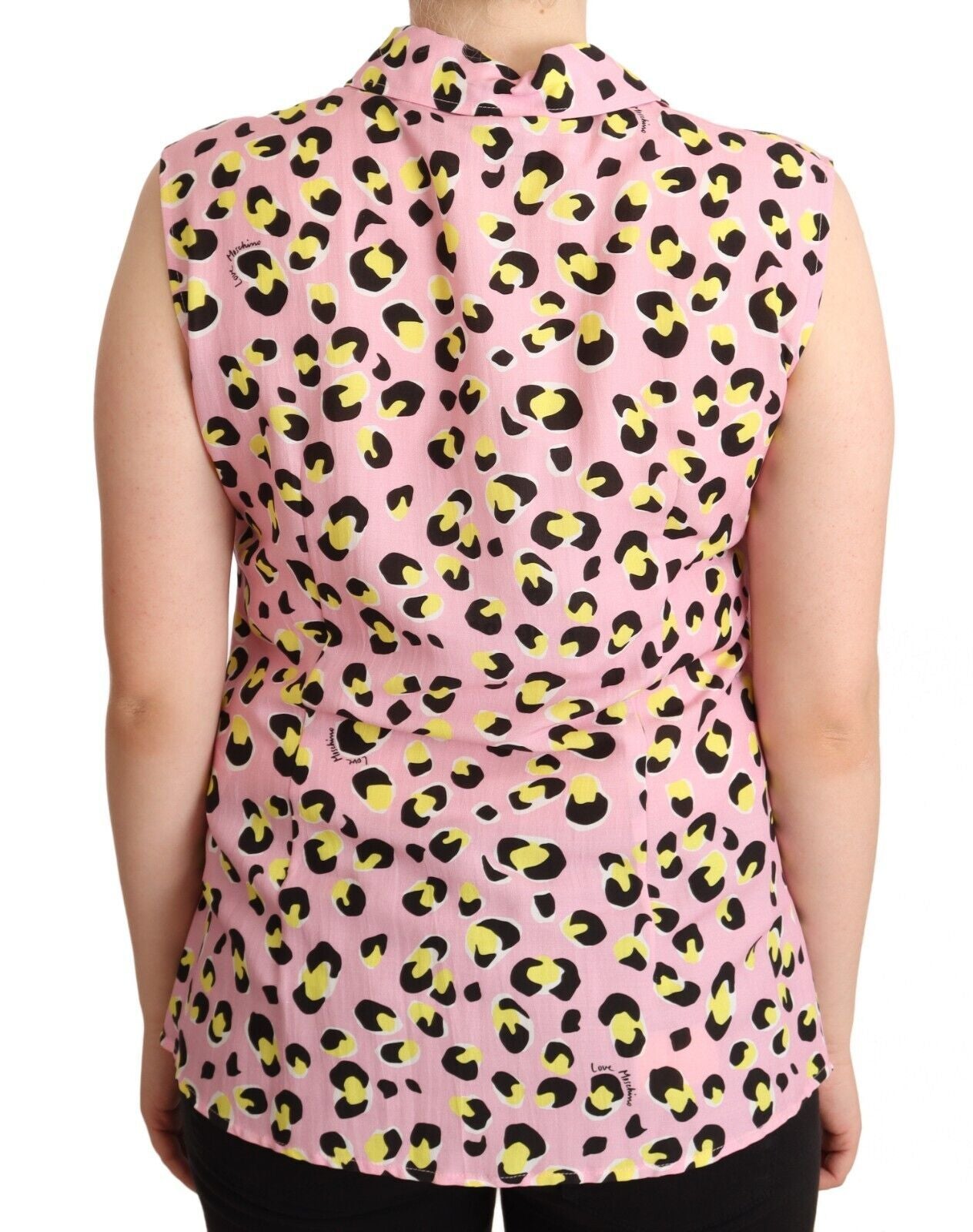 Sleeveless Leopard Print Polo Top - GlamHub Luxury and Icon Brand Clothing