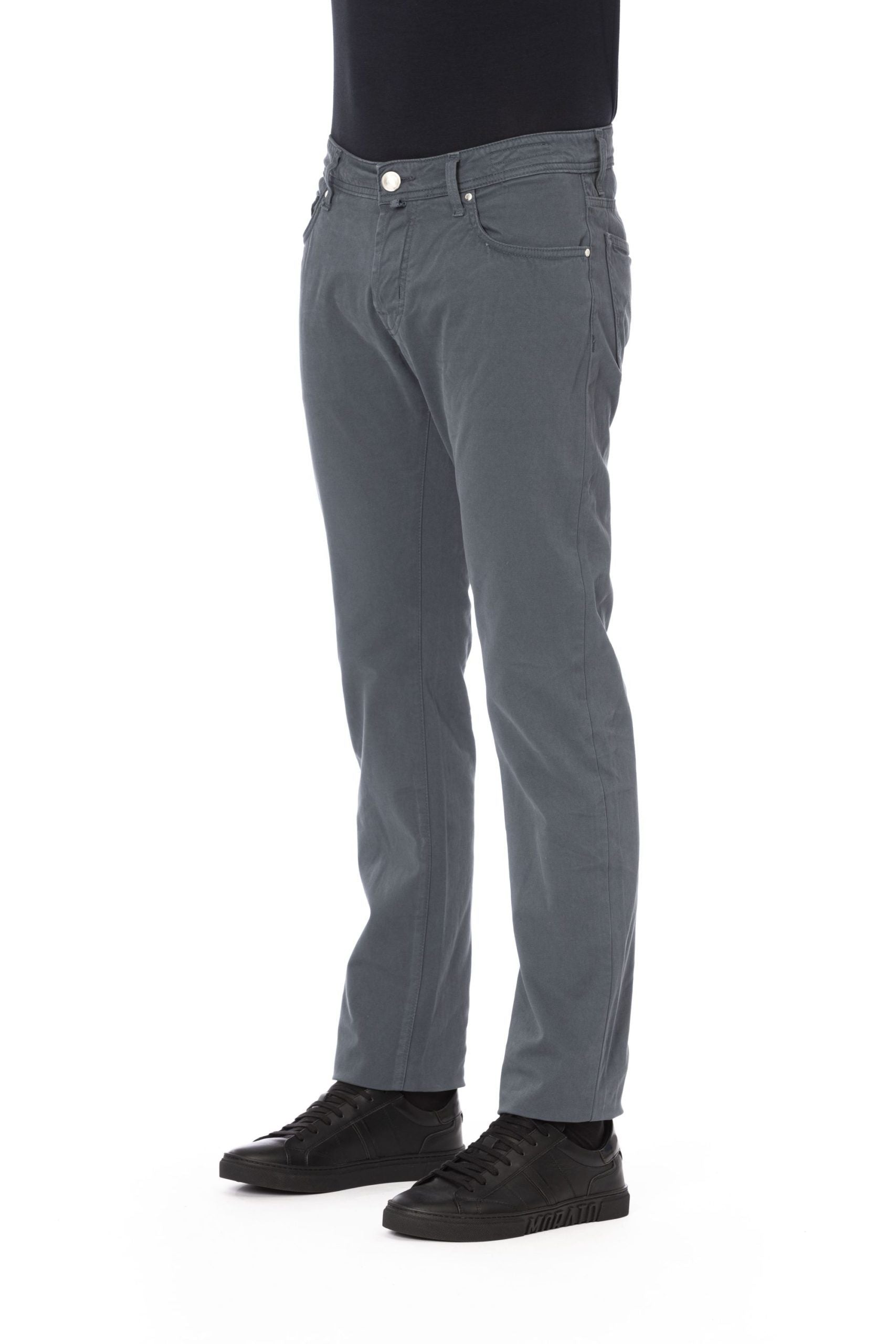 Gray Cotton Men Jeans - GlamHub Luxury and Icon Brand Clothing