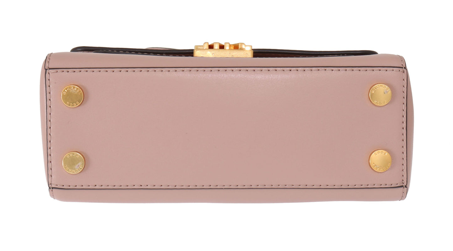 Elegant Pink Leather Mindy Shoulder Bag - GLAMHUB BOUTIQUE 