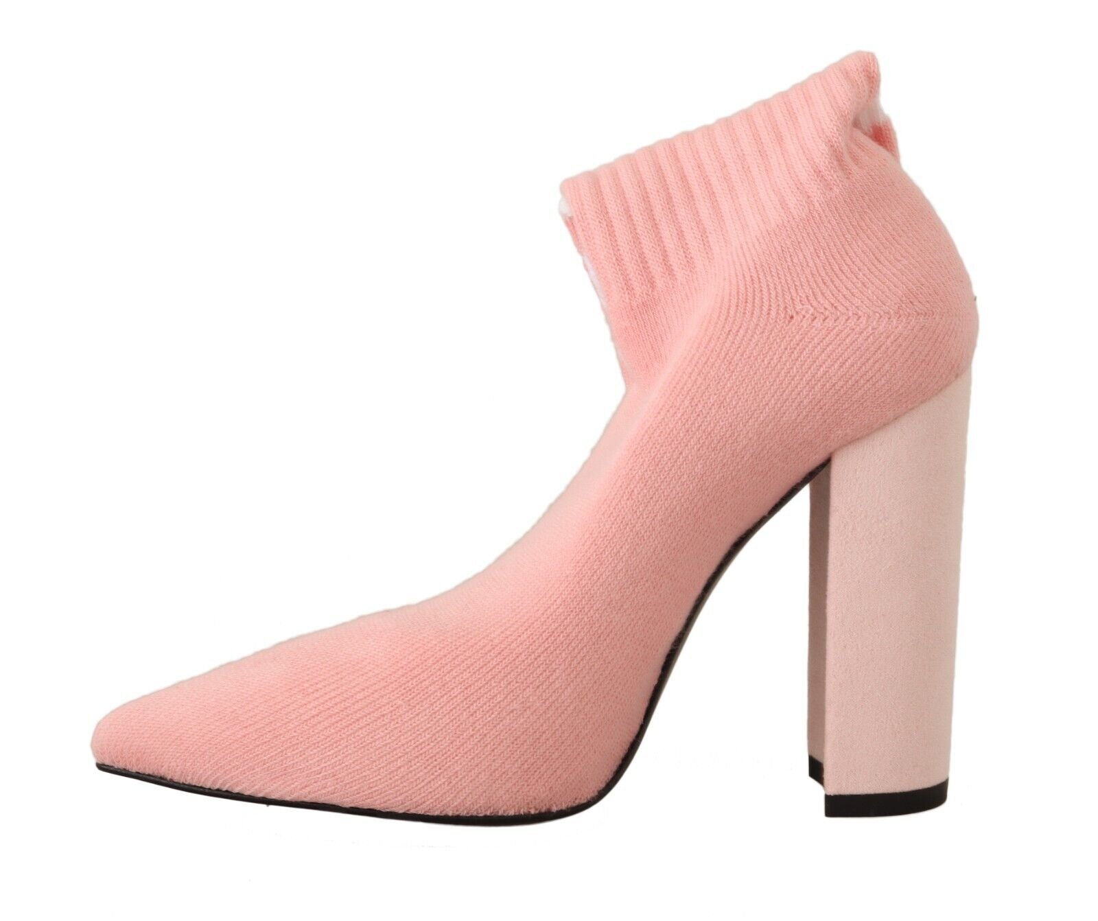 Chic Pink Suede Ankle Boots with Logo Socks - GlamHub Luxury and Icon Brand Clothing