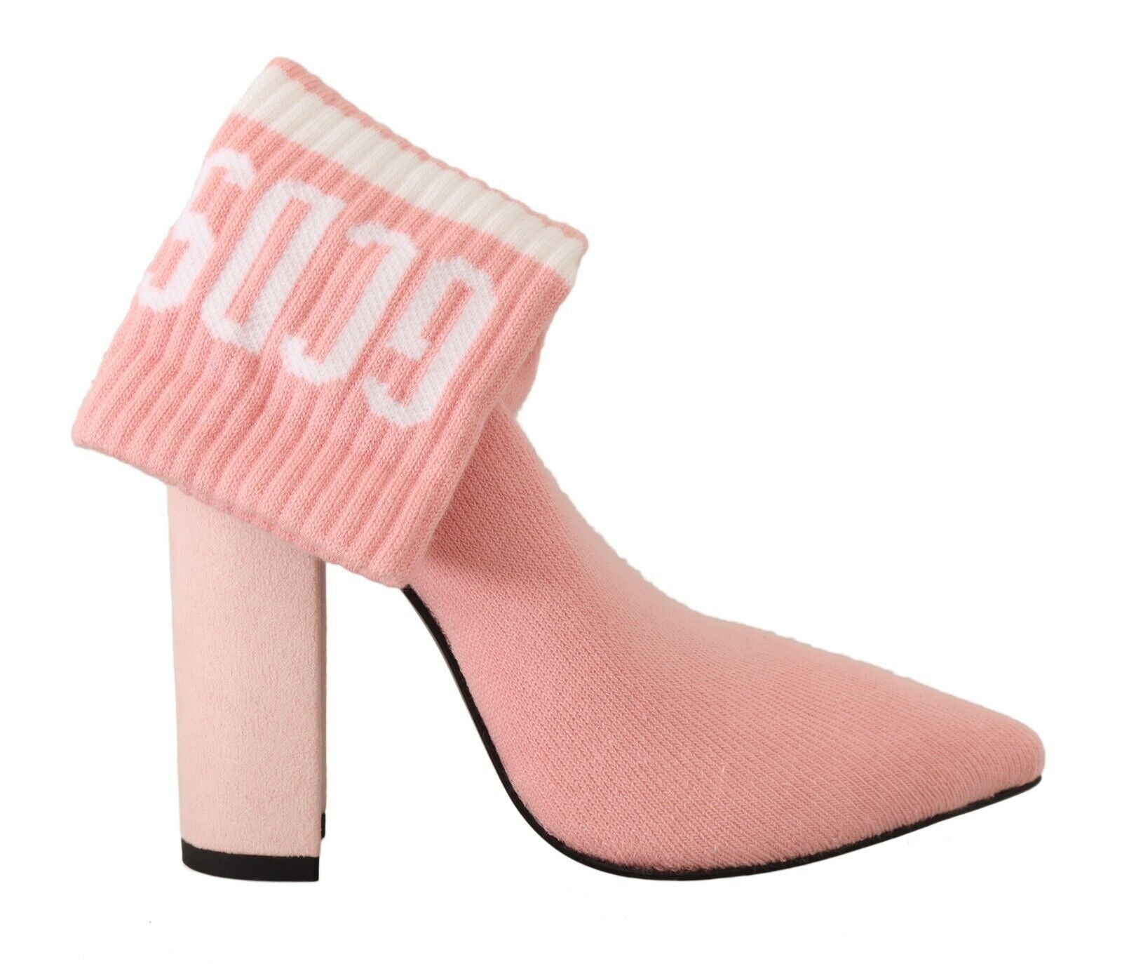 Chic Pink Suede Ankle Boots with Logo Socks - GlamHub Luxury and Icon Brand Clothing