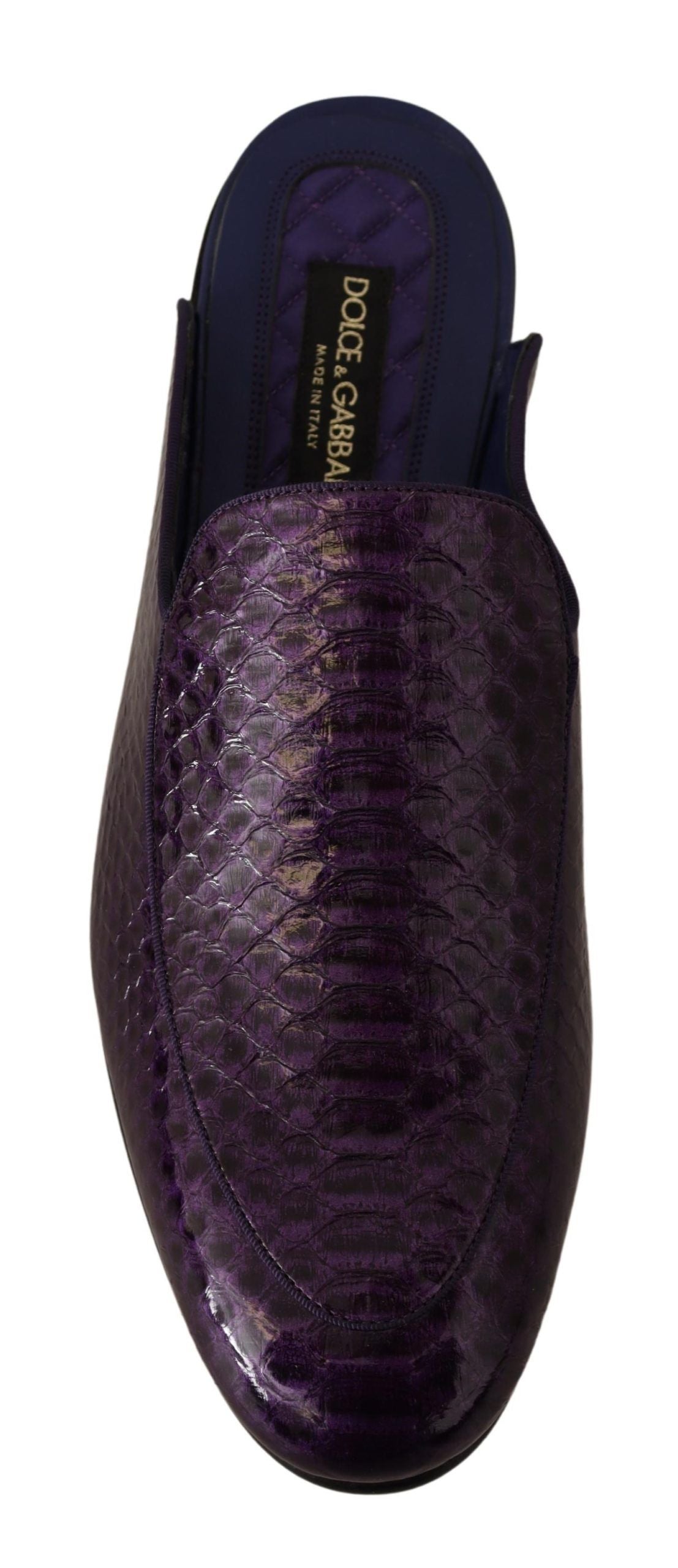 Dolce & Gabbana Purple Exotic Python Leather Slides