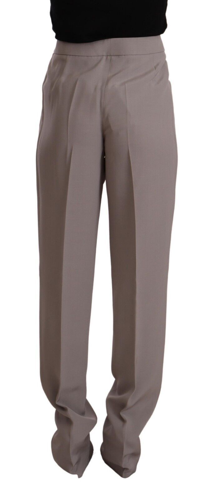 Elegant High Waist Silk Blend Trousers - GLAMHUB BOUTIQUE 