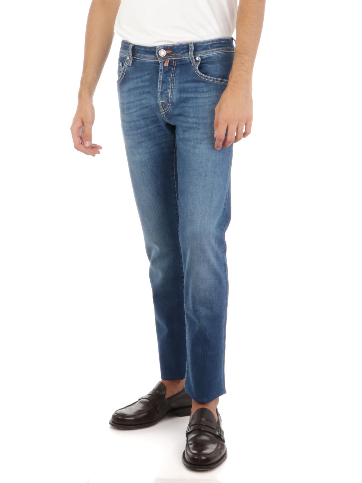 Blue Cotton Slim Men Jeans - GlamHub Luxury and Icon Brand Clothing