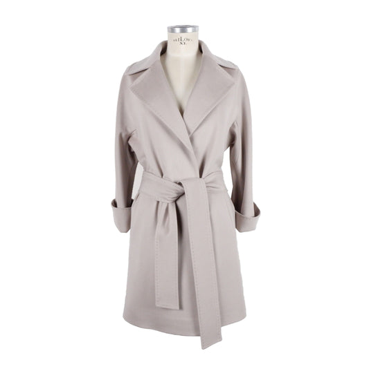 Elegant Beige Wool Jacket - Made in Italy - GlamHub Luxury and Icon Brand Clothing