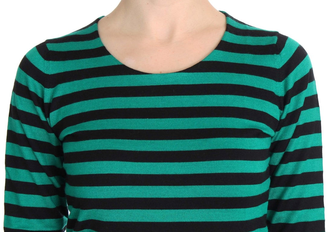 Elegant Striped Cashmere Silk Sweater - GlamHub Luxury and Icon Brand Clothing