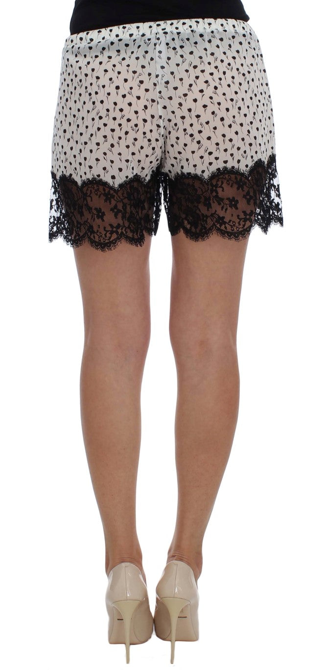 Elegant Silk Lace Sleep-Shorts - GlamHub Luxury and Icon Brand Clothing