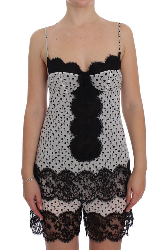 Elegant Floral Lace Silk Chemise - GlamHub Luxury and Icon Brand Clothing