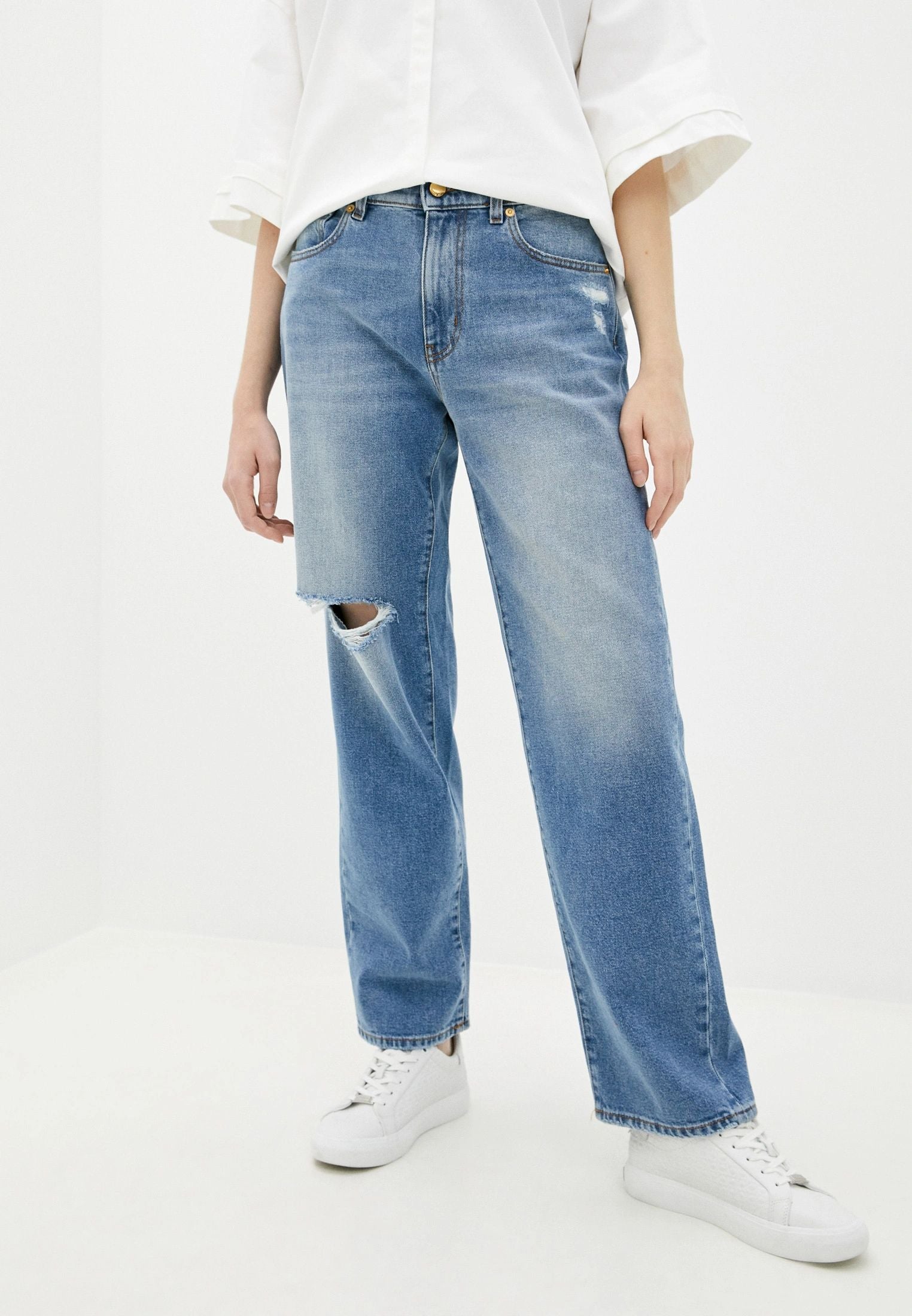 Chic Distressed Love Moschino Jeans - GlamHub Luxury and Icon Brand Clothing