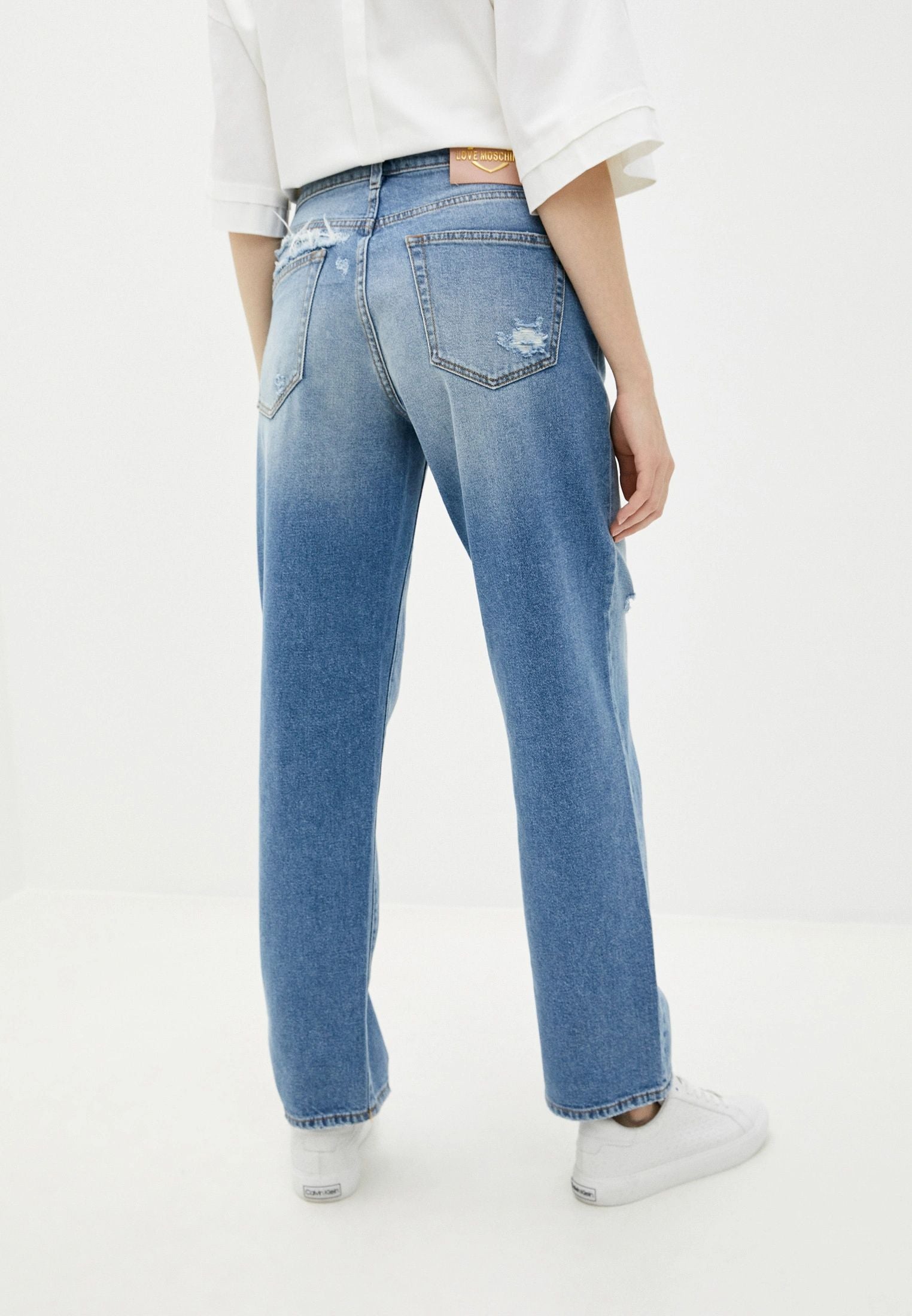 Chic Distressed Love Moschino Jeans - GlamHub Luxury and Icon Brand Clothing