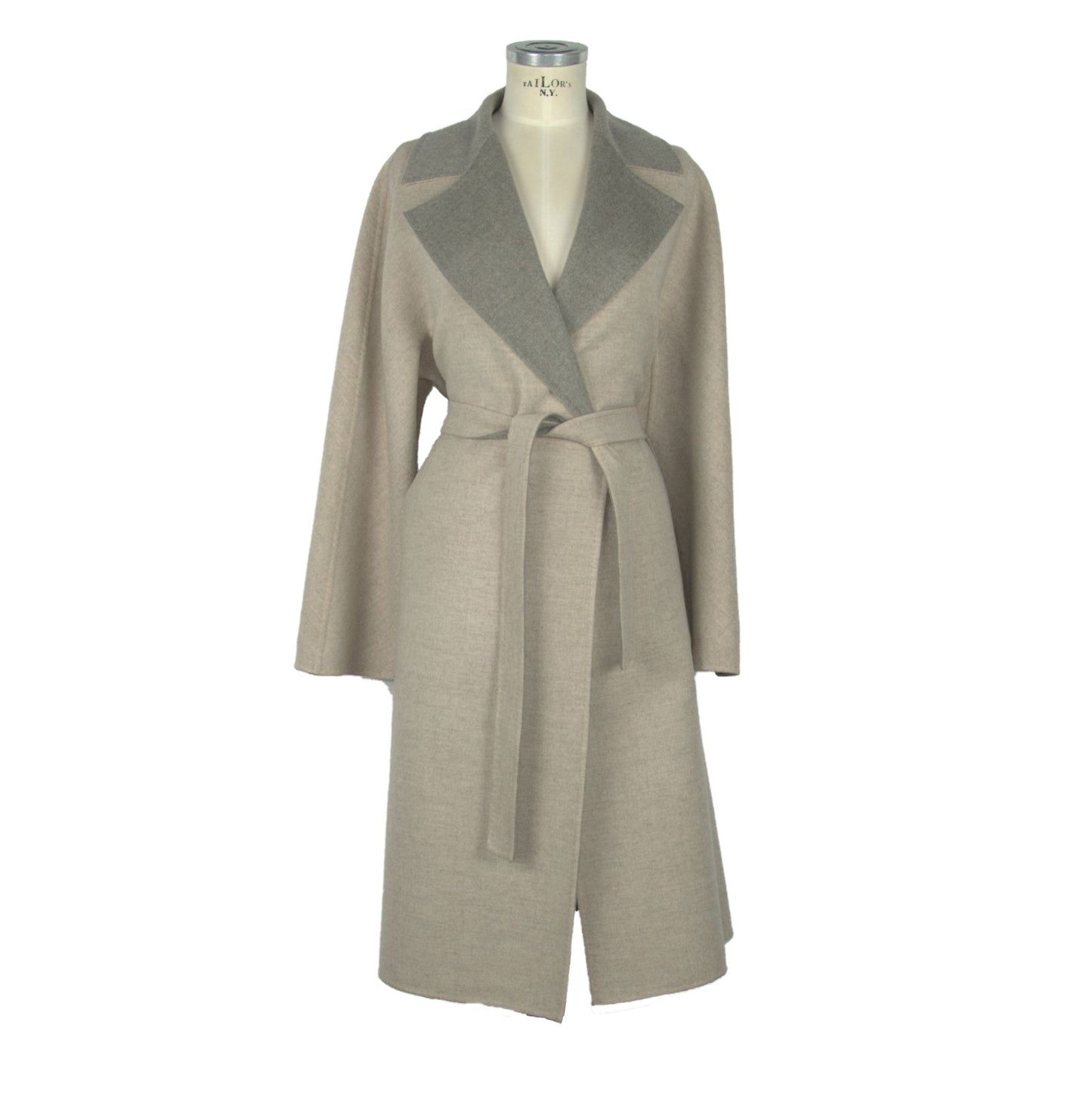 Elegant Italian Virgin Wool Coat - GlamHub Luxury and Icon Brand Clothing