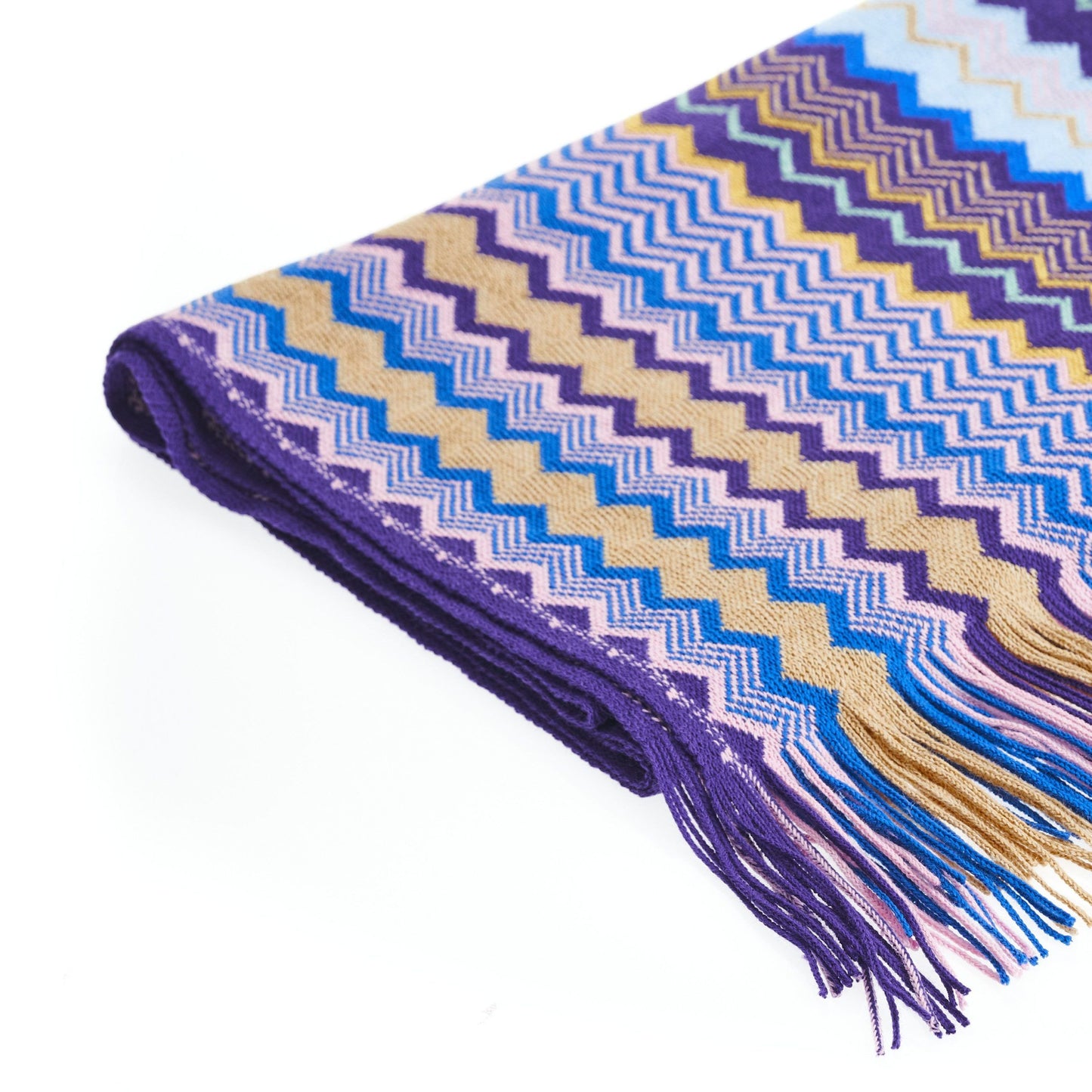 Geometric Pattern Fringed Luxury Scarf - GlamHub Luxury and Icon Brand Clothing