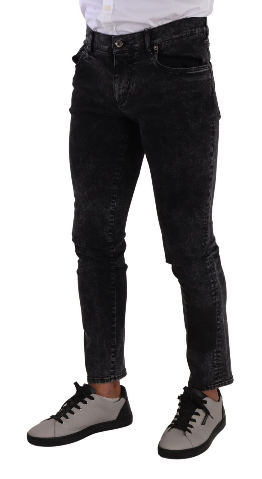 Schicke Slim-Fit Designer-Jeans in Schwarzgrau