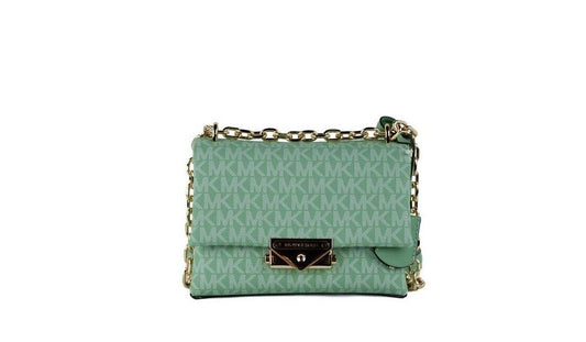 Cece Small Sea Green Signature PVC Convertible Flap Crossbody Bag - GLAMHUB BOUTIQUE 