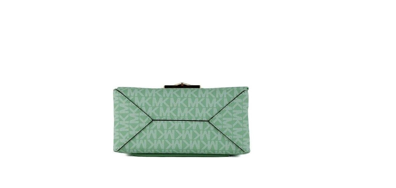 Cece Small Sea Green Signature PVC Convertible Flap Crossbody Bag - GLAMHUB BOUTIQUE 