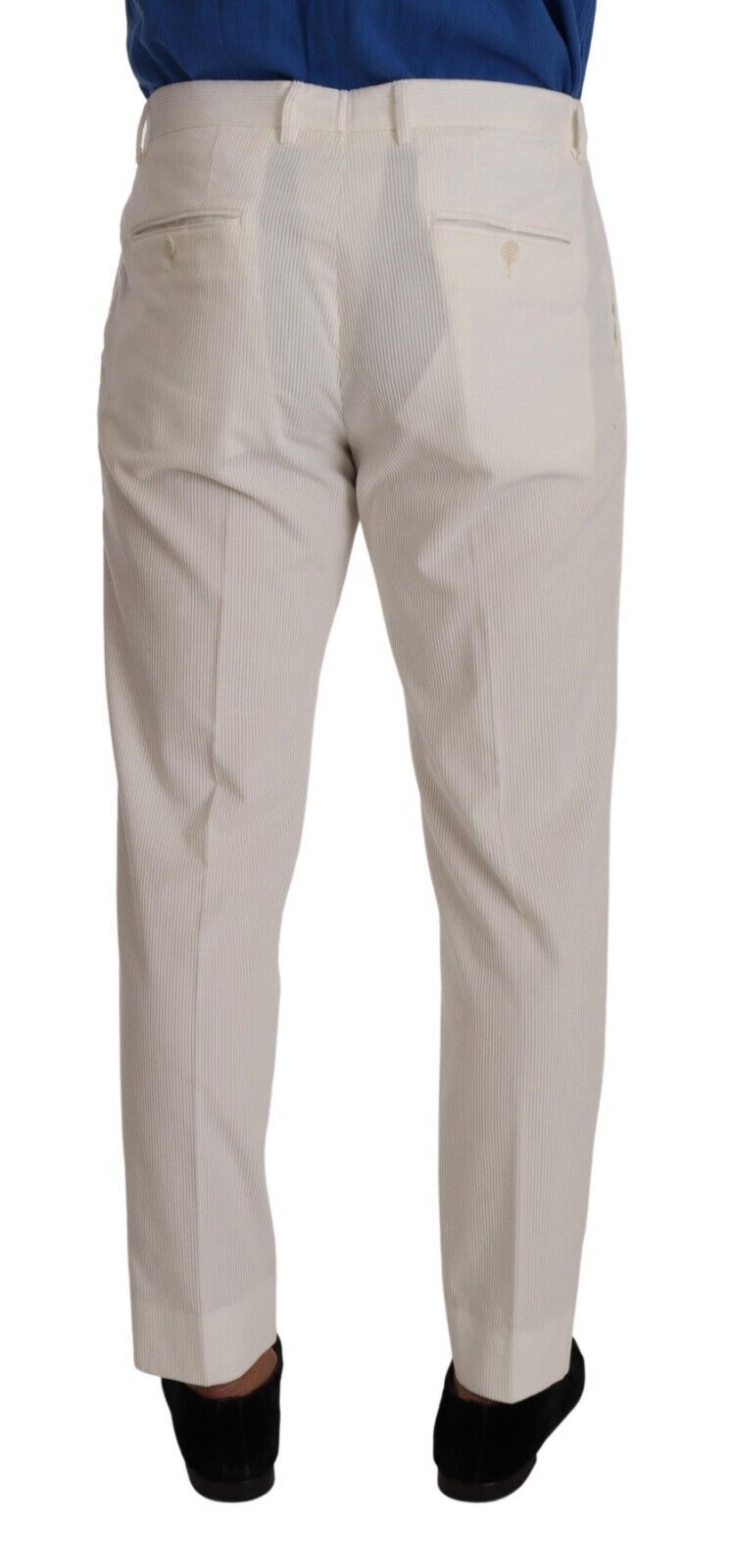 Elegante konische Cordhose in Off-White