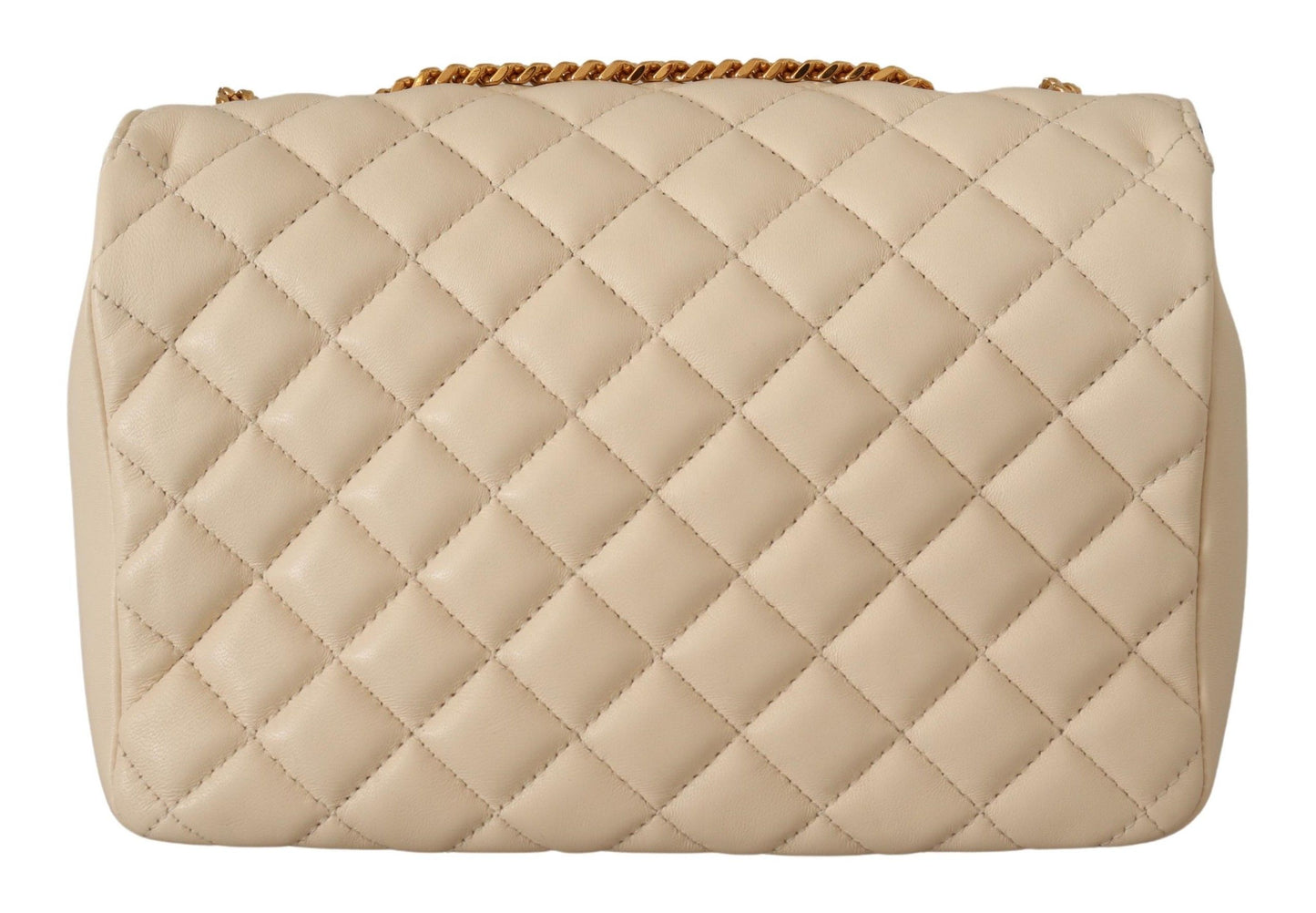 Elegant White Nappa Leather Shoulder Bag - GLAMHUB BOUTIQUE 