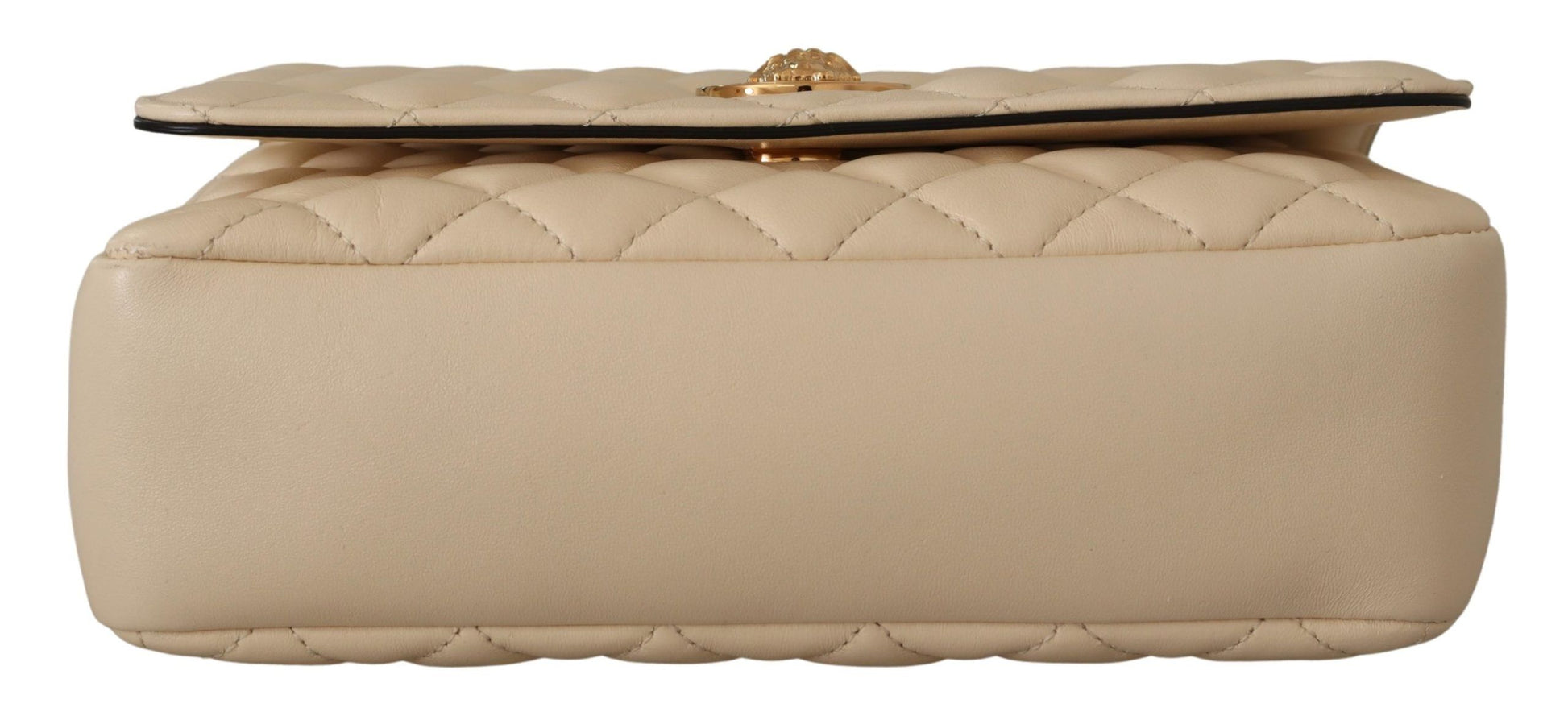 Elegant White Nappa Leather Shoulder Bag - GLAMHUB BOUTIQUE 