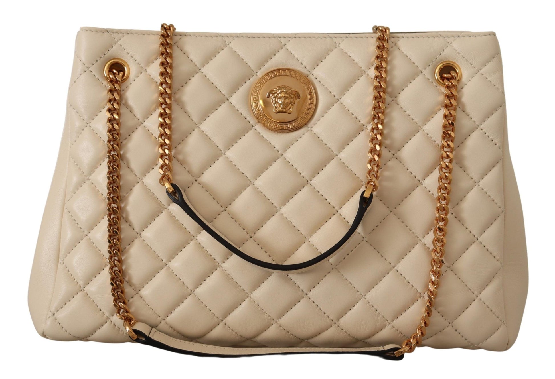 Elegant Quilted Nappa Leather Tote - GLAMHUB BOUTIQUE 