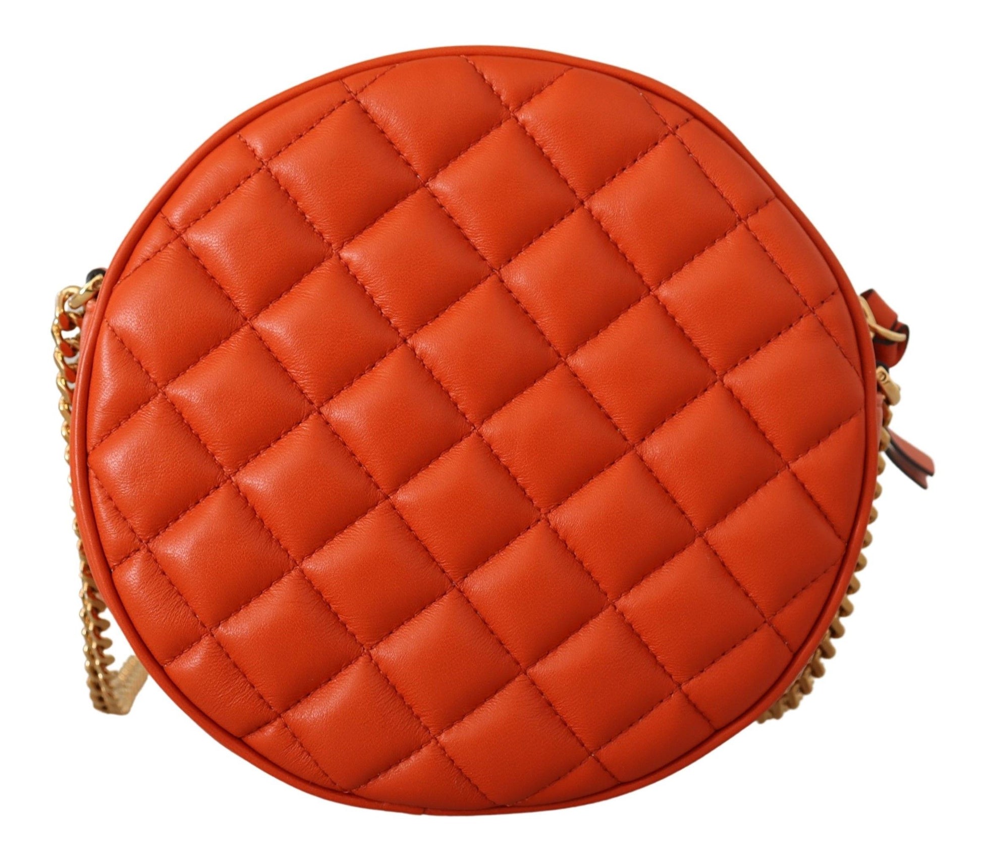 Elegant Round Nappa Leather Crossbody Bag - GLAMHUB BOUTIQUE 