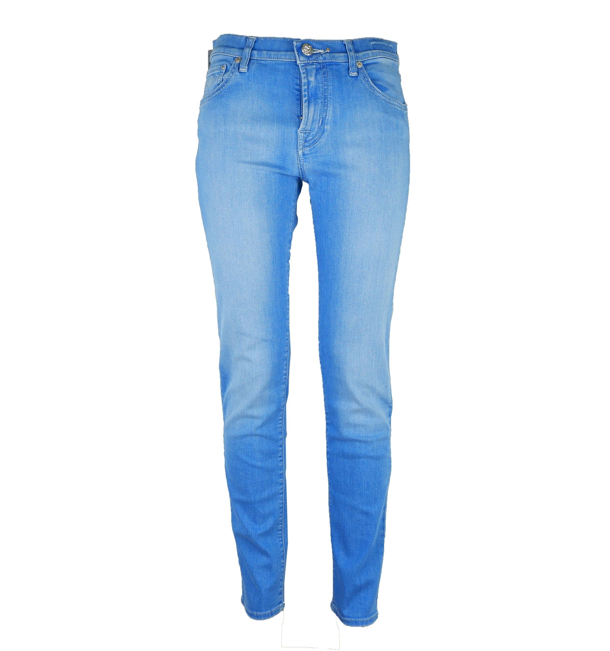 Elegant Light Blue Elasticized Denim - GlamHub Luxury and Icon Brand Clothing