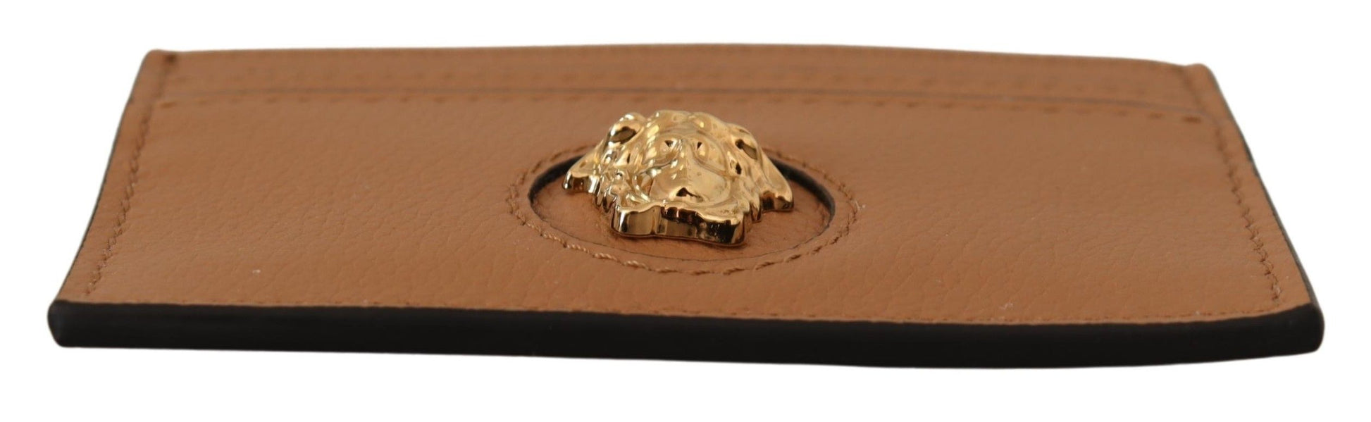 Elegant Medusa Calf Leather Card Holder - GLAMHUB BOUTIQUE 