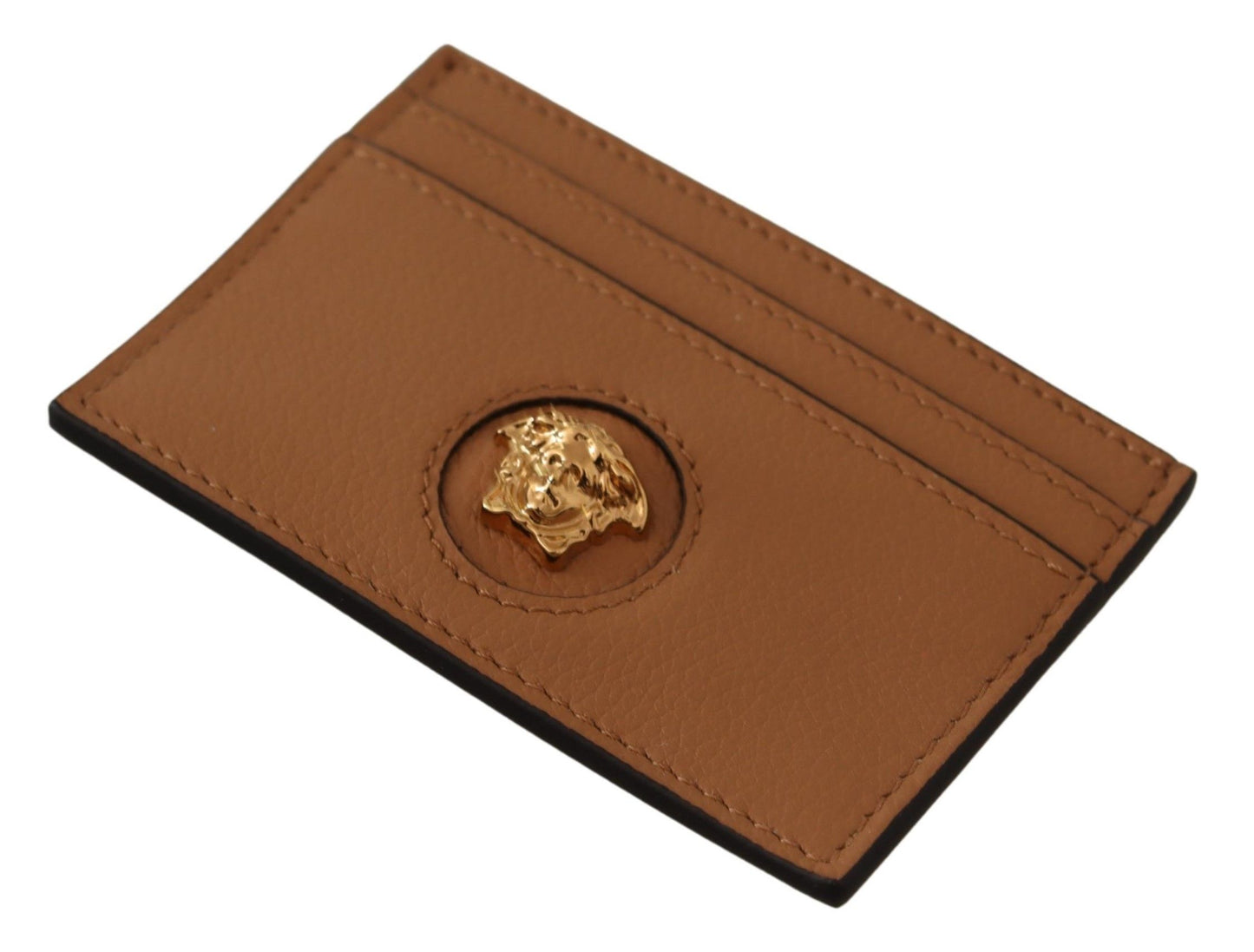 Elegant Medusa Calf Leather Card Holder - GLAMHUB BOUTIQUE 