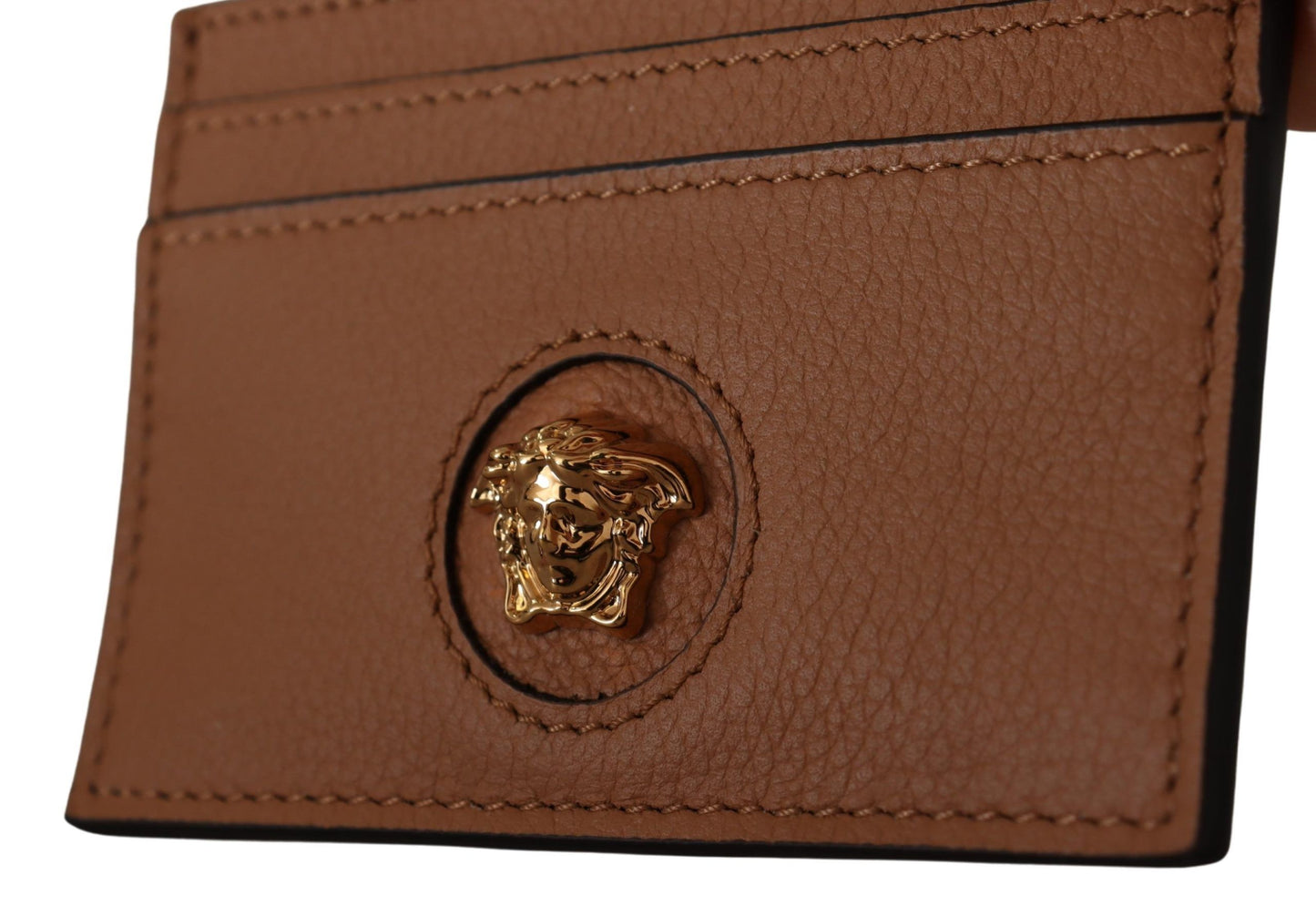 Elegant Medusa Calf Leather Card Holder - GLAMHUB BOUTIQUE 