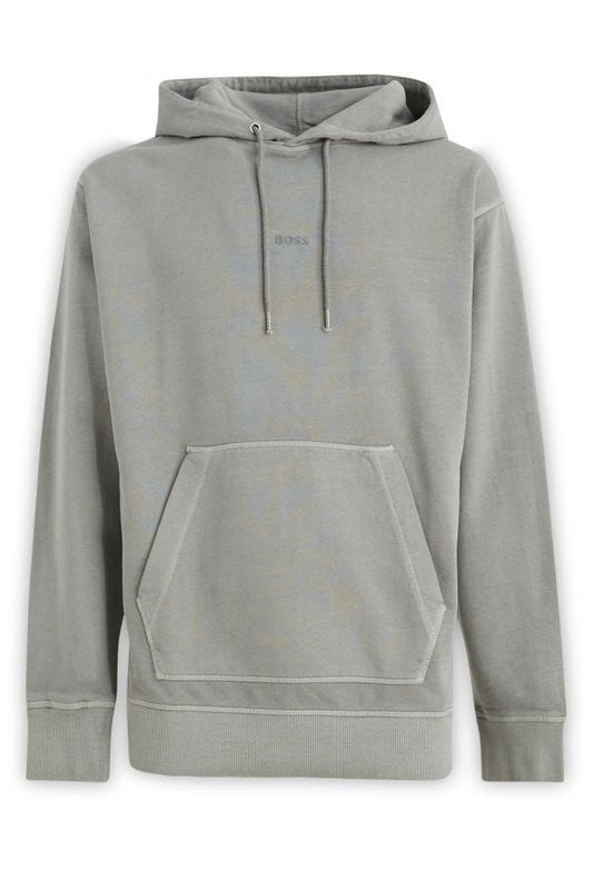 Elegant Grey Cotton Hooded Sweatshirt - GLAMHUB BOUTIQUE 