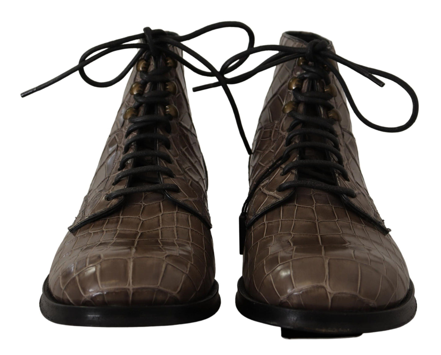 Elegant Crocodile Derby Brogue Boots