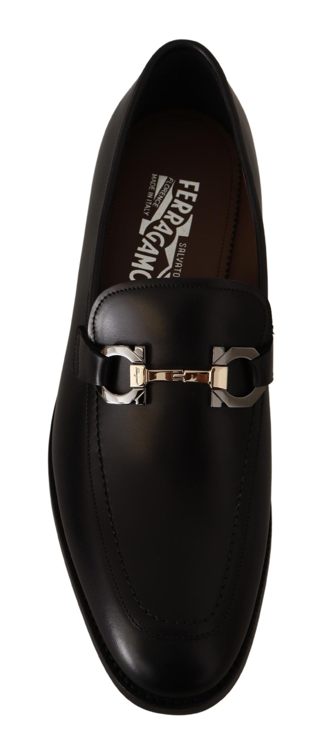 Suave Black Leather Gancio Bit Loafers - GlamHub Luxury and Icon Brand Clothing