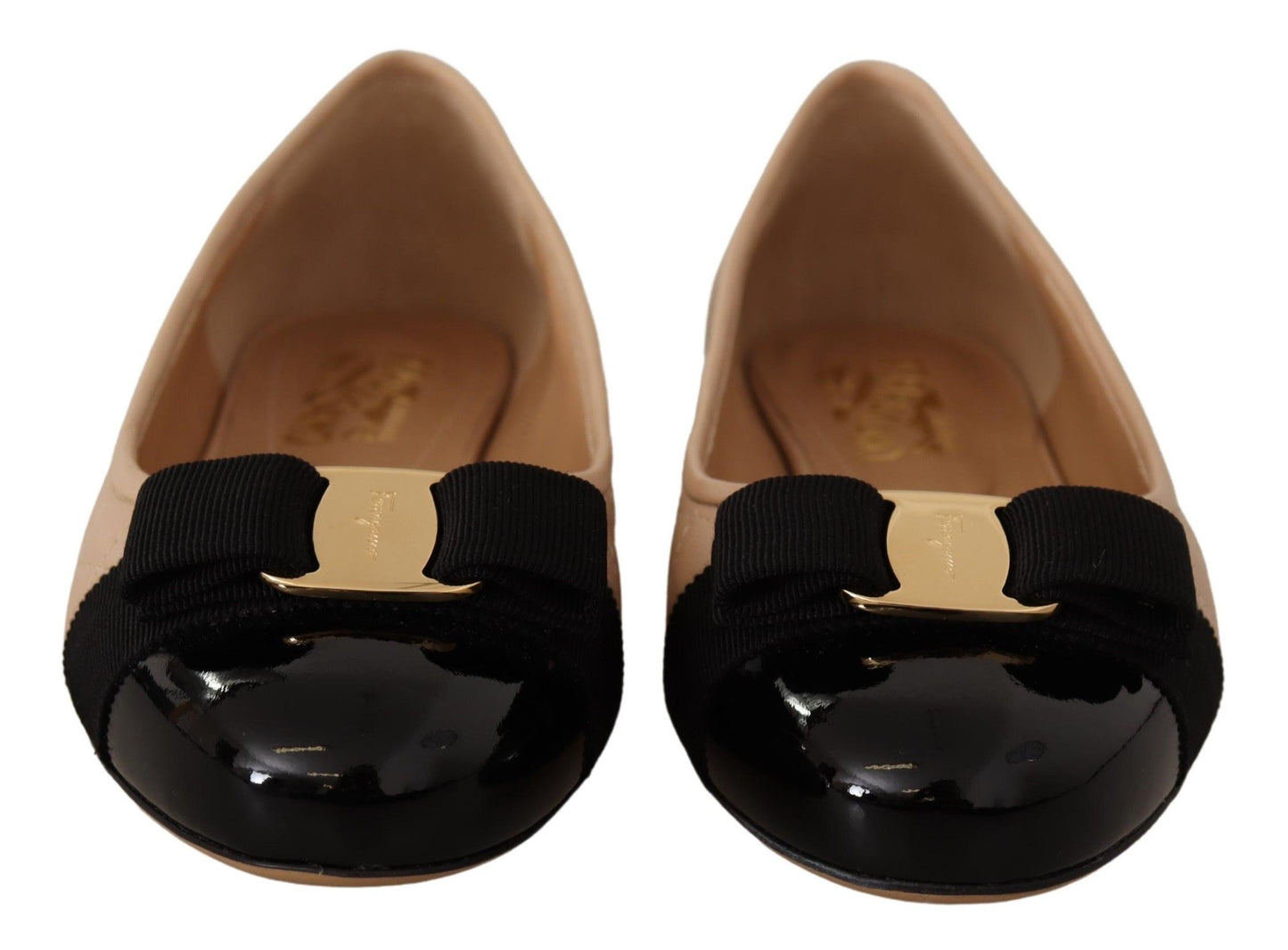 Elegant Quilted Leather Flats - Chic Dual-Tone Design - GlamHub Luxury and Icon Brand Clothing