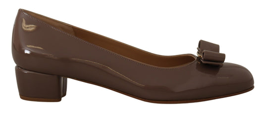 Elegant Caraway Brown Pumps with Vara Bow - GlamHub Luxury and Icon Brand Clothing