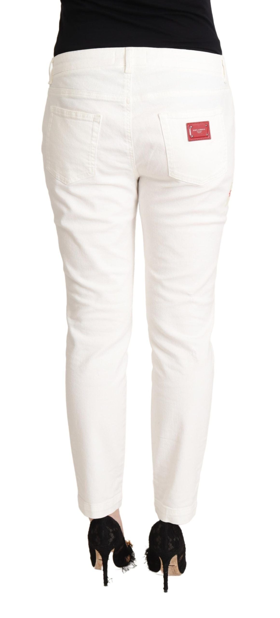 Elegante weiße Skinny-Jeans