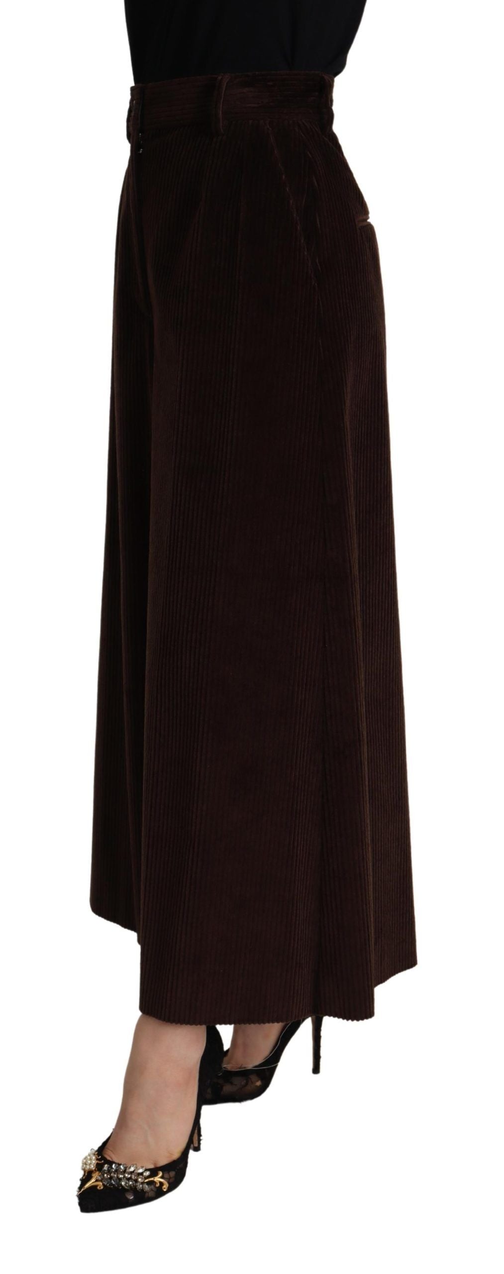 Schicke Cordhose mit hoher Taille in Bordeaux