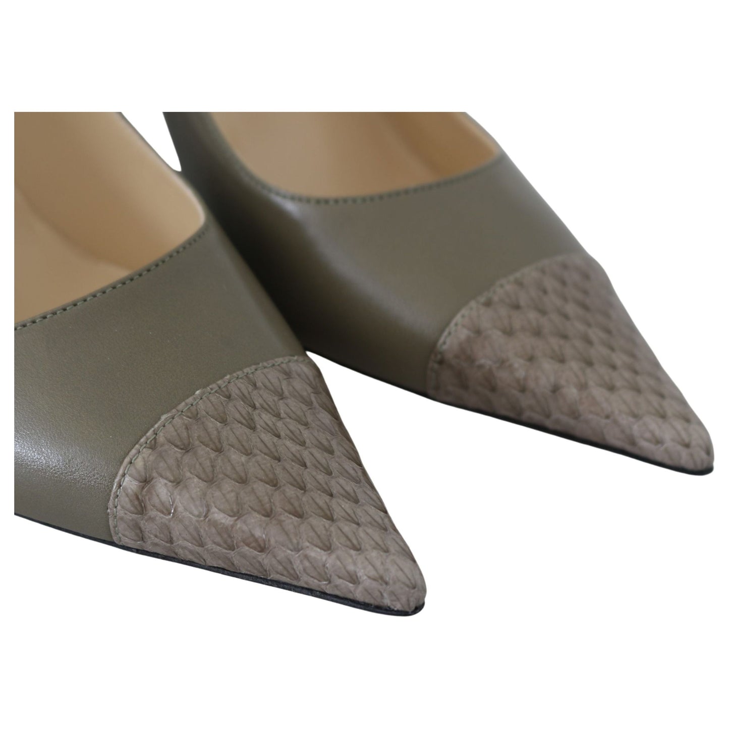 Elegant Pebble Green Pointed Toe Pumps - GLAMHUB BOUTIQUE 