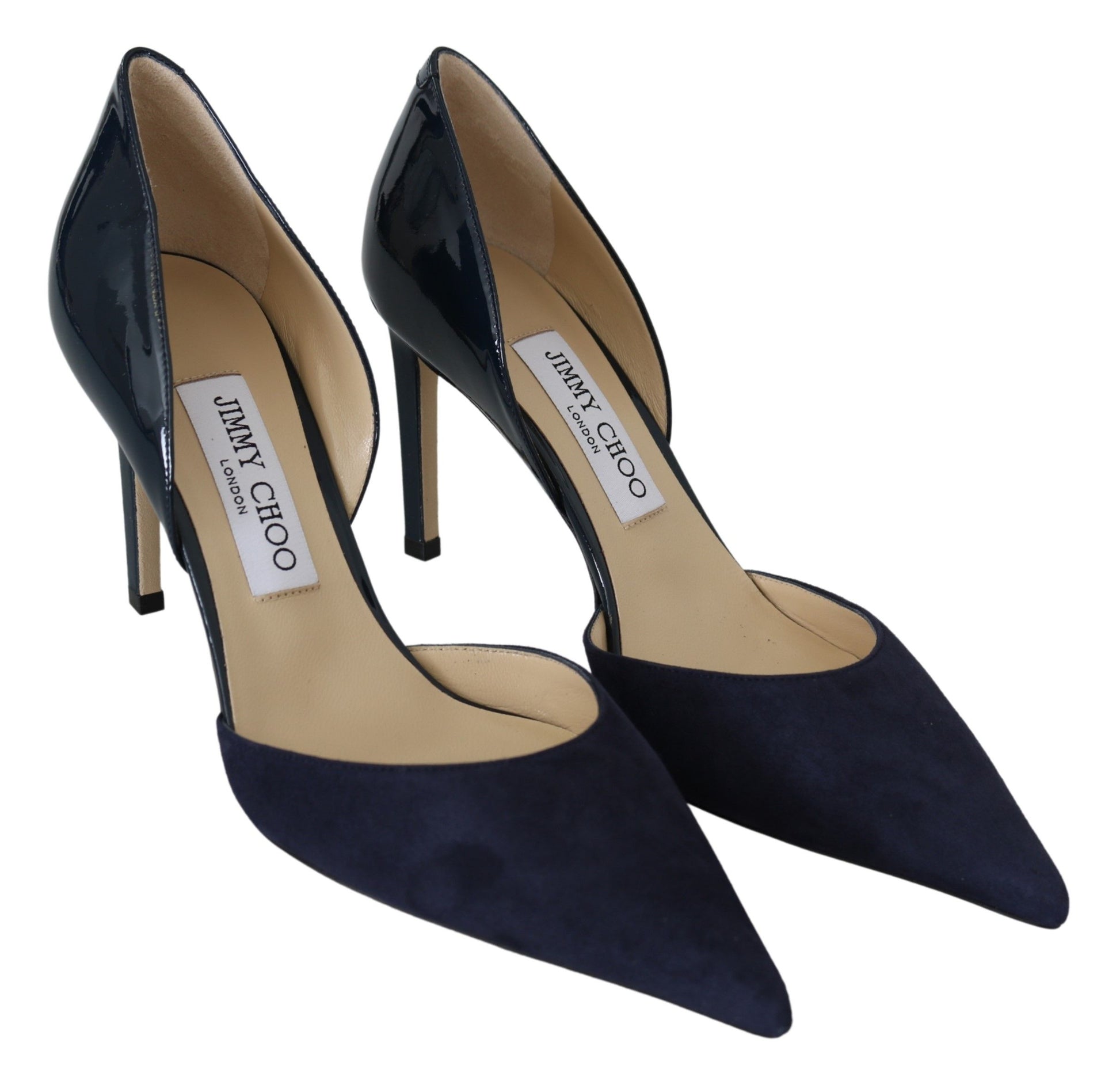 Elegant Navy Suede Pointed Toe Pumps - GLAMHUB BOUTIQUE 