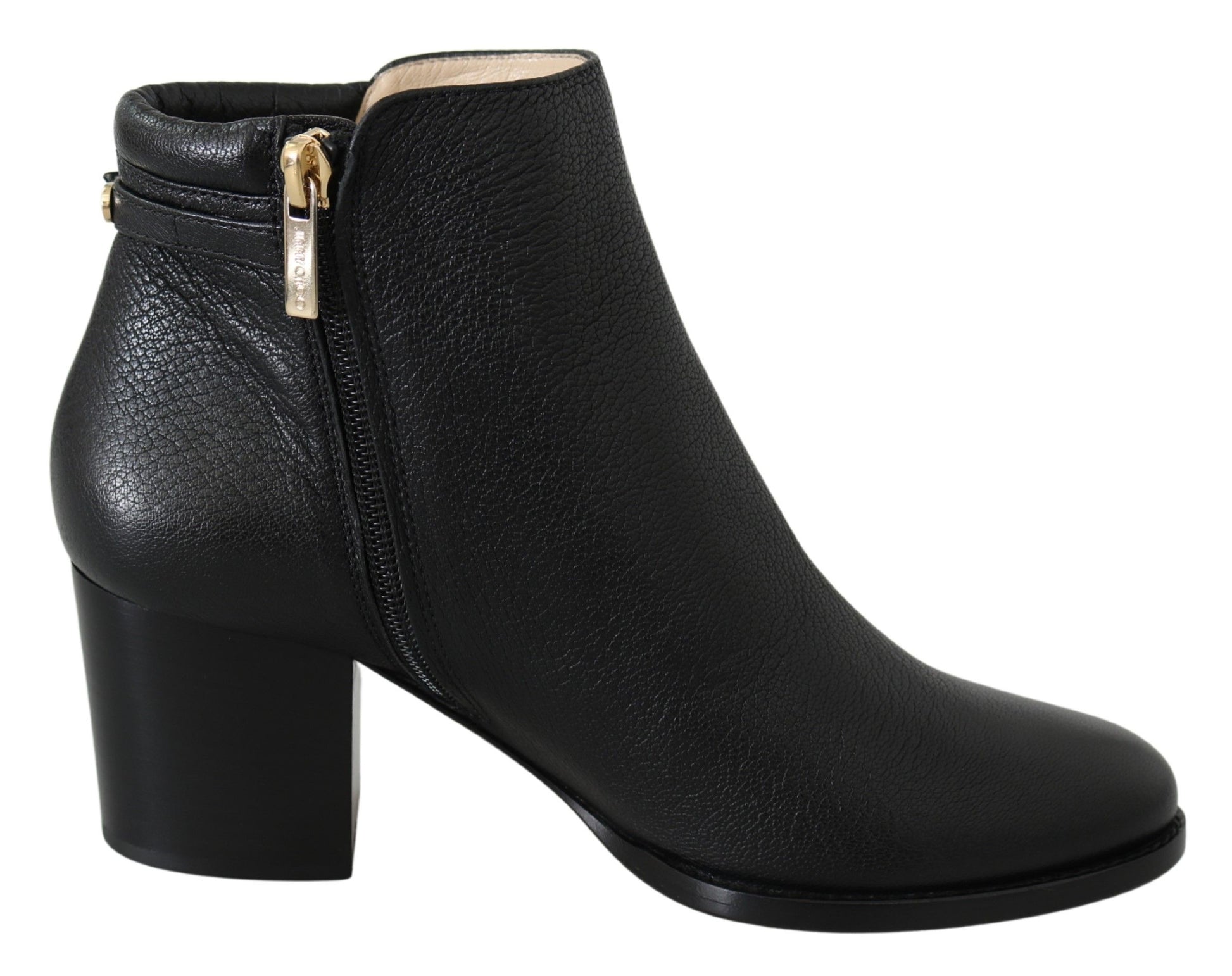 Elegant Black Leather Heeled Boots - GLAMHUB BOUTIQUE 