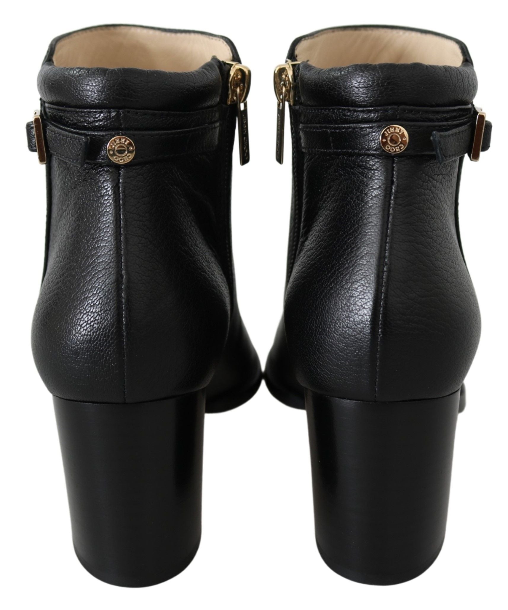 Elegant Black Leather Heeled Boots - GLAMHUB BOUTIQUE 