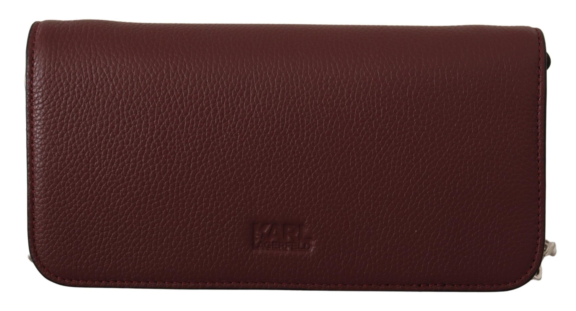 Elegant Wine Leather Evening Clutch - GlamHub Luxury and Icon Brand Clothing