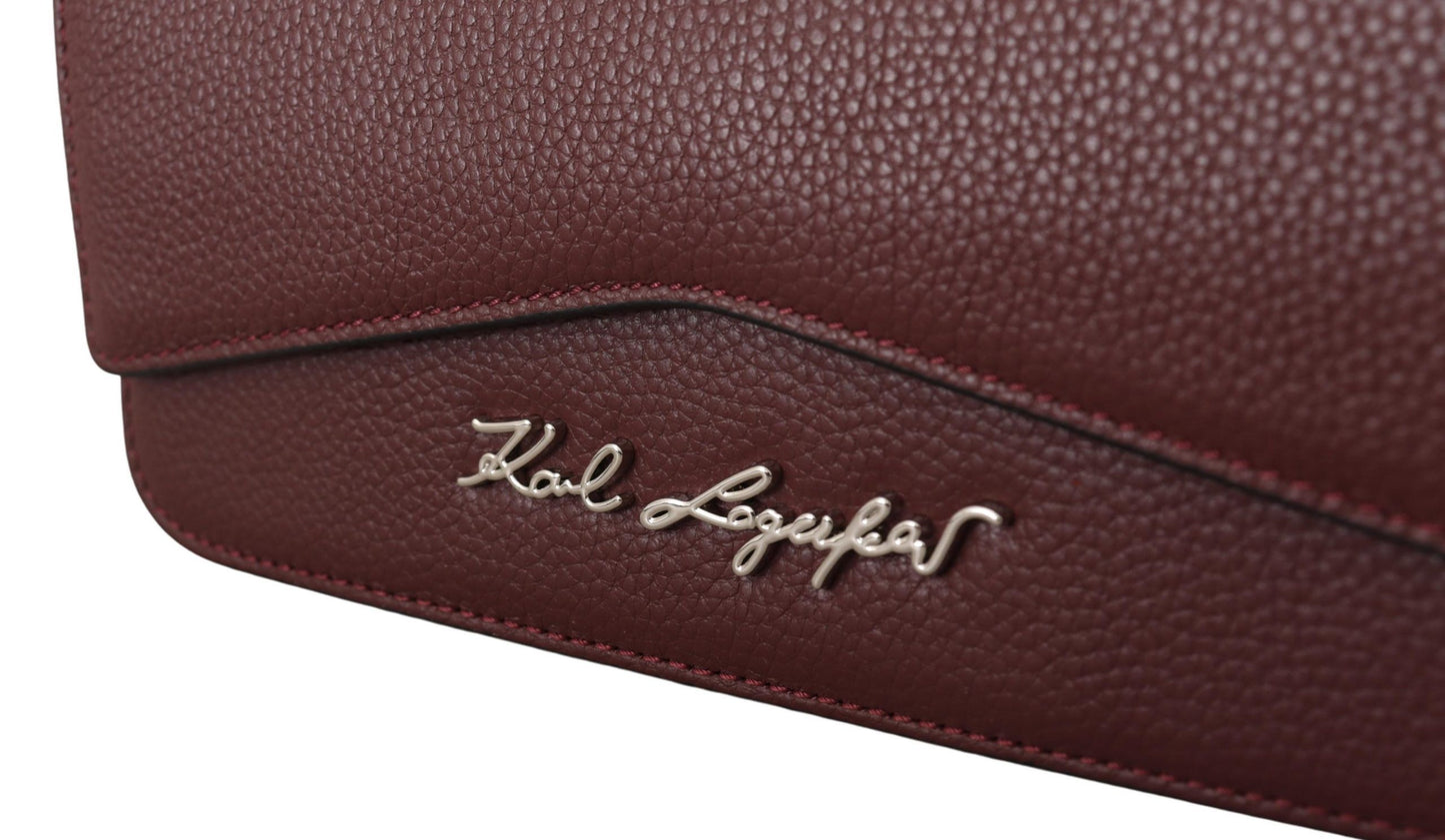 Elegant Wine Leather Evening Clutch - GlamHub Luxury and Icon Brand Clothing