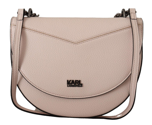 Elegant Mauve Light Pink Leather Shoulder Bag - GlamHub Luxury and Icon Brand Clothing