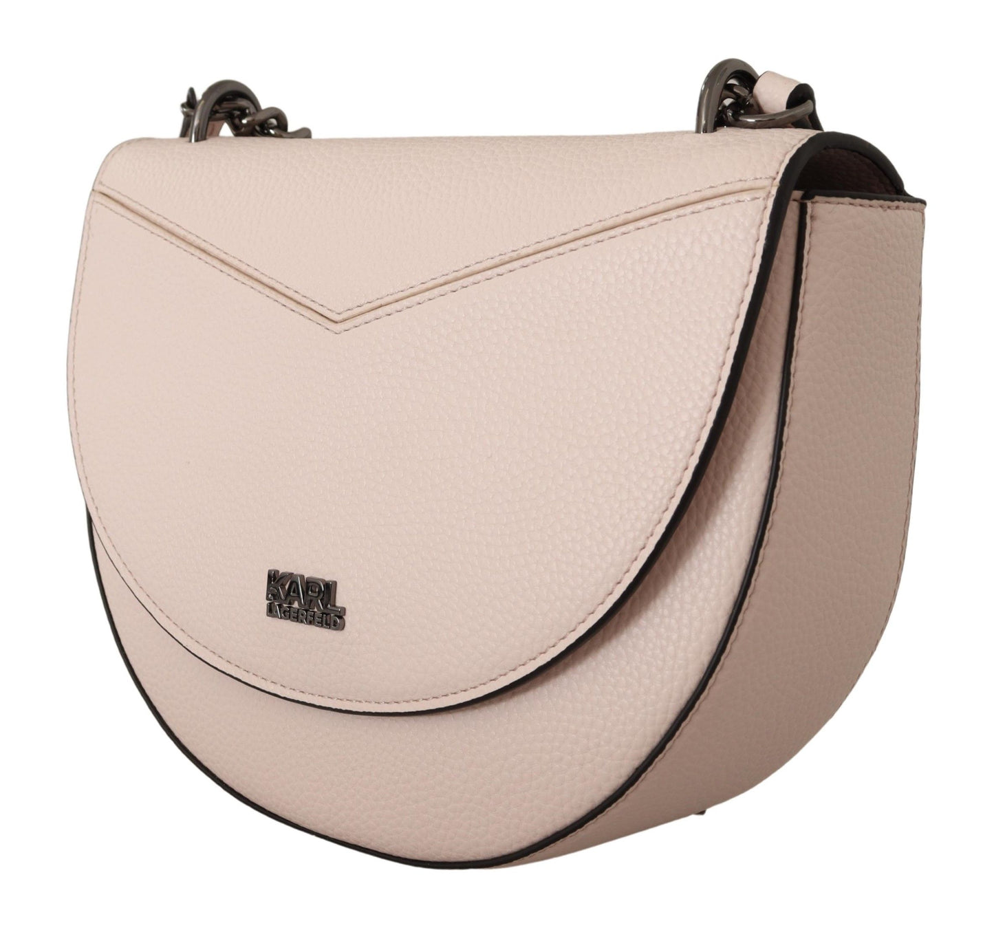 Elegant Mauve Light Pink Leather Shoulder Bag - GlamHub Luxury and Icon Brand Clothing