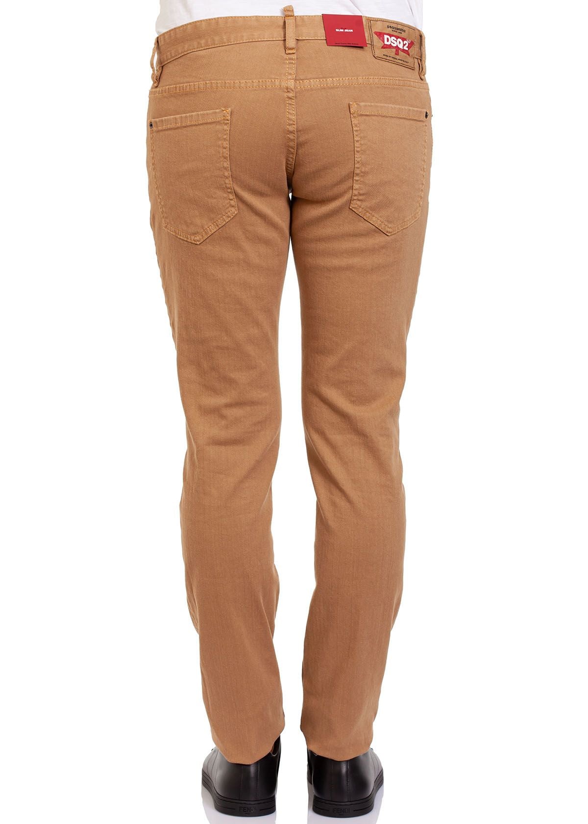 Brown Cotton Men's Jeans - GLAMHUB BOUTIQUE 