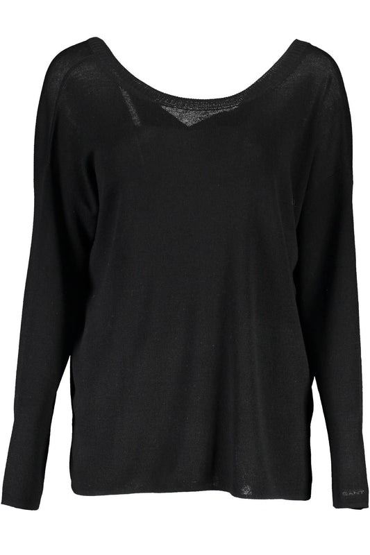 Black Wool Women Sweater - GlamHub Luxury and Icon Brand Clothing