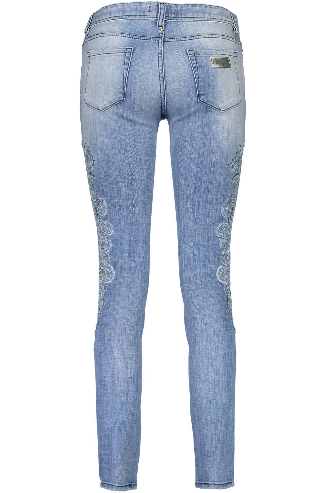 Light Blue Cotton Women Jeans - GLAMHUB BOUTIQUE 