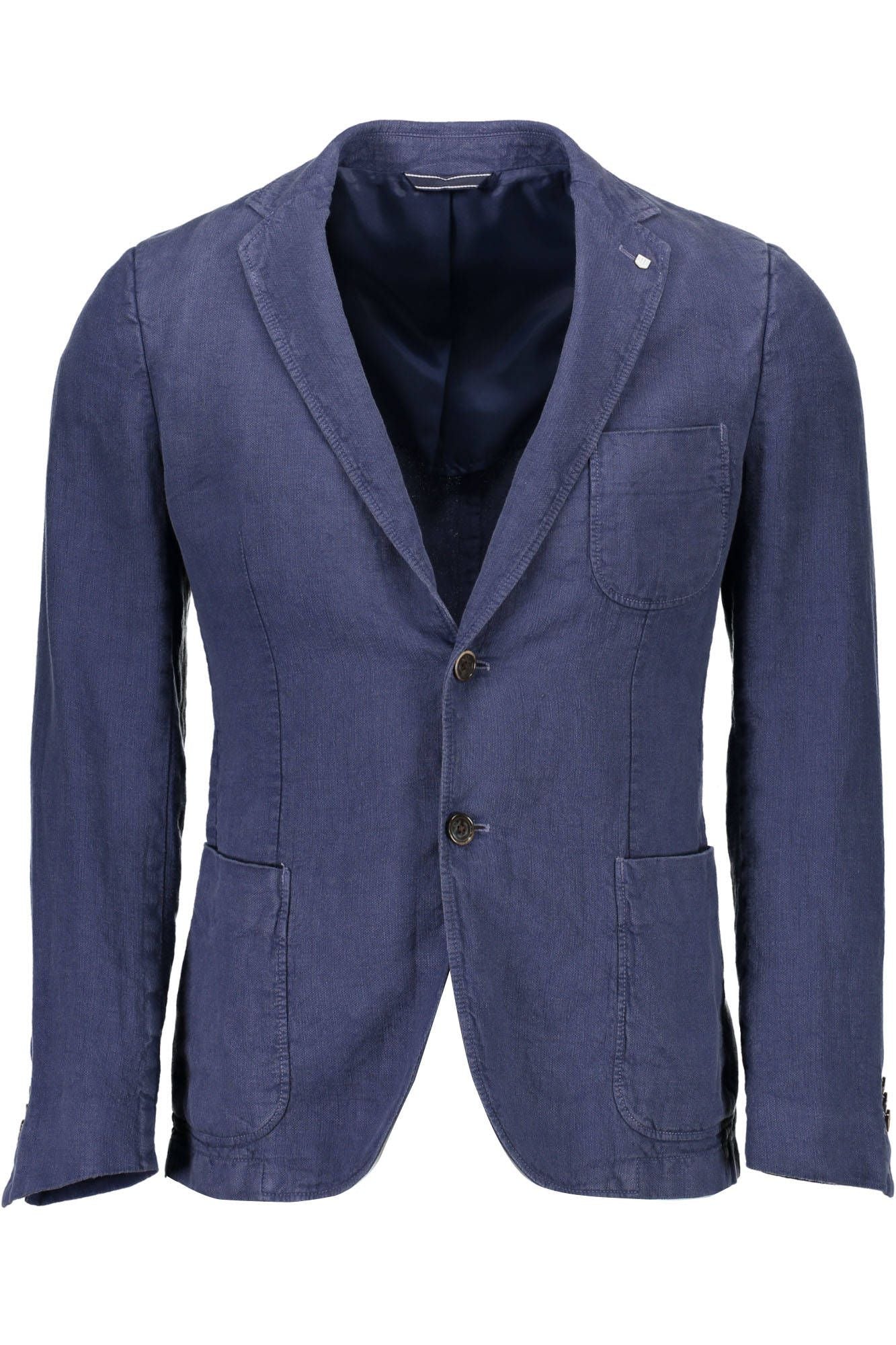 Blue Linen Men Jacket - GlamHub Luxury and Icon Brand Clothing