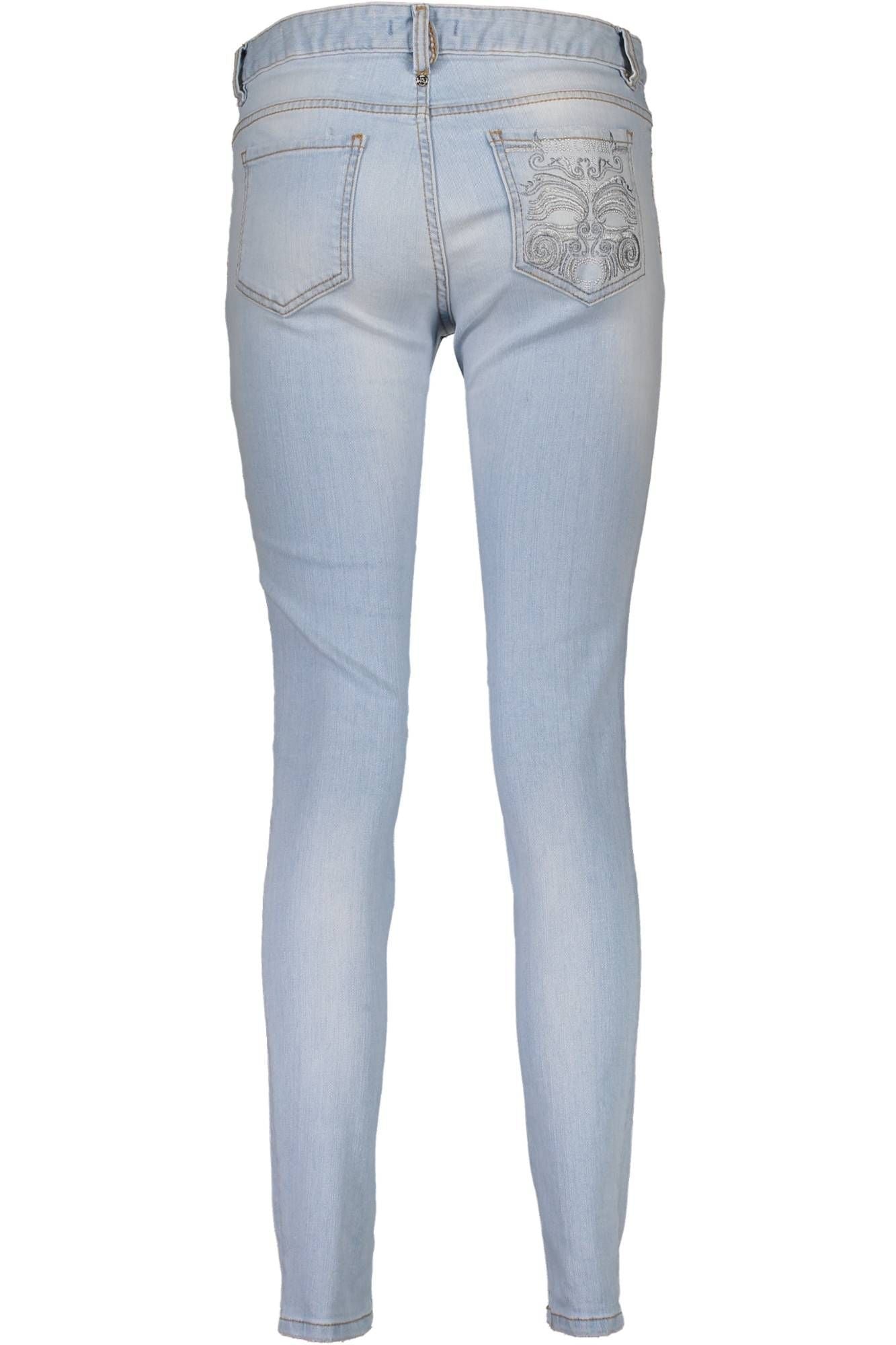 Light Blue Cotton Women Jeans - GLAMHUB BOUTIQUE 