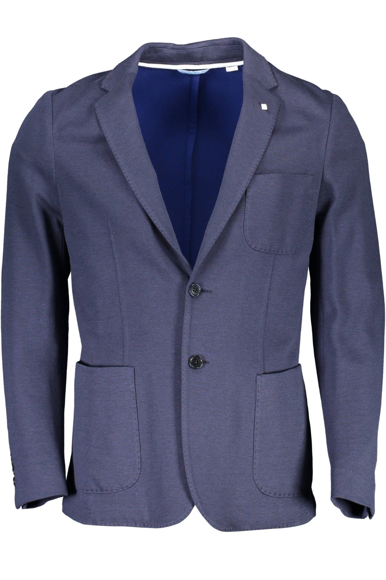 Blue Cotton Men Jacket - GlamHub Luxury and Icon Brand Clothing