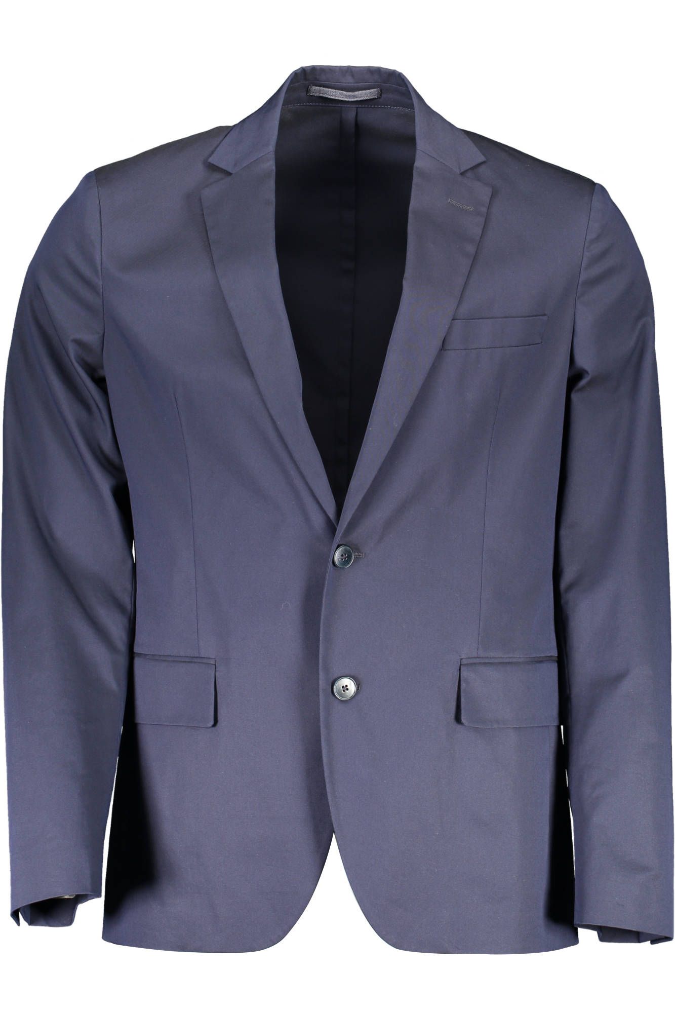 Blue Cotton Men Jacket - GlamHub Luxury and Icon Brand Clothing